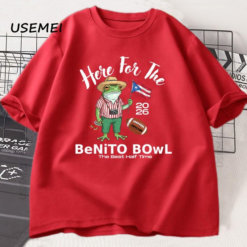 Here for The Benito Bowl T Shirt Puerto Rican Football Tee Bad Bunny Super Bowl 2026 Top Halftime Fans TShirt Streetwear S