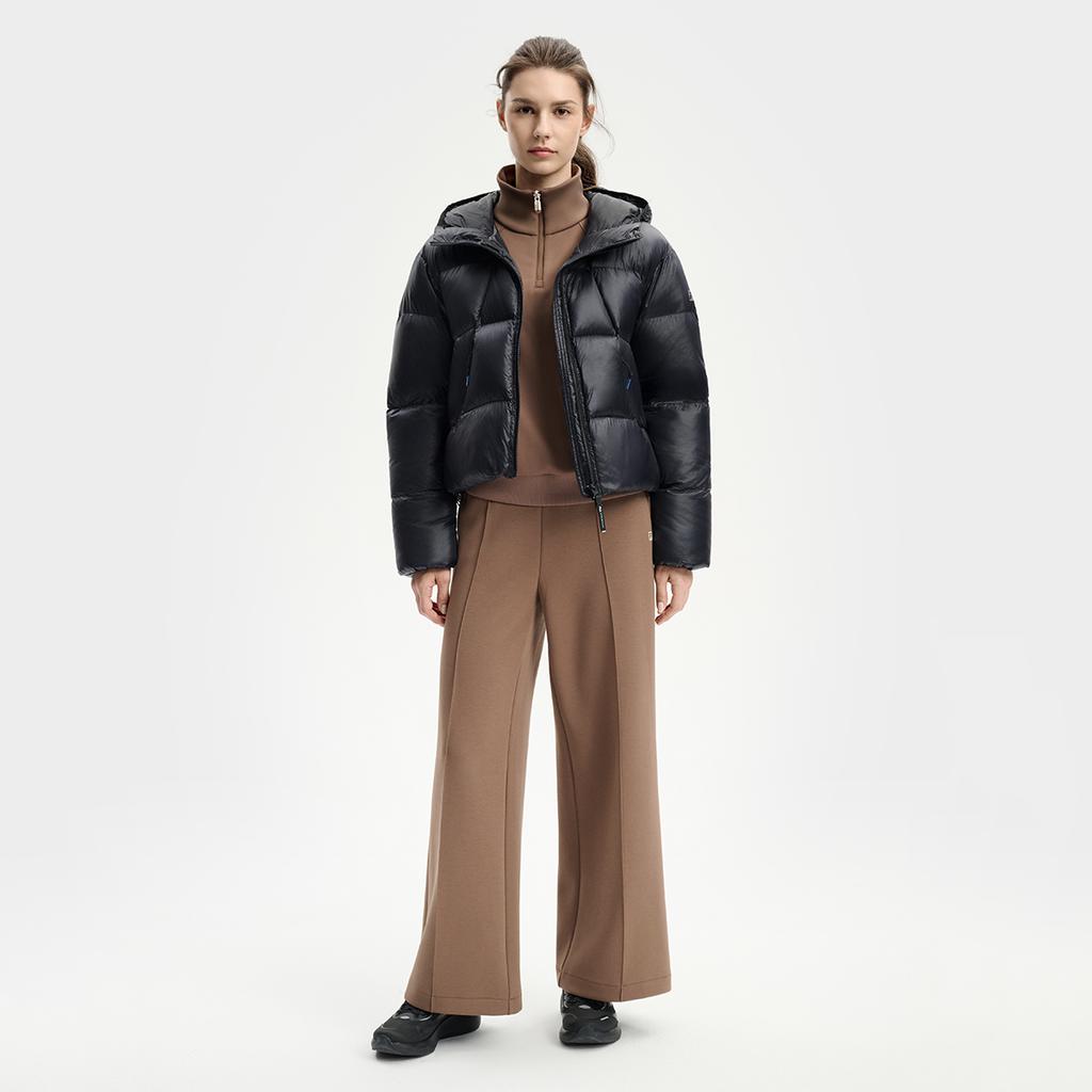 FILA Fitness Minimalist Personality Trendy Fashion Sports Casual Comfortable Versatile Warm Goose Down Jacket Women outerwear Deep-Black A11W541916FBK