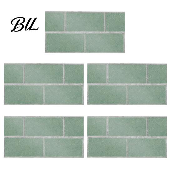 Oil Proof Wall Stickers for Bathroom 5Pcs Vintage Brick Tile Stickers, Waterproof Oil?Proof Wallpaper, Peel Sheets Kitchen & Stick Backsplash Living