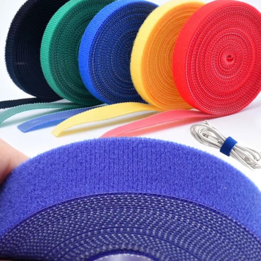 10M/Roll Double Side Hook and Loop Tape 10/12/14.5/20mm Green Garden Tape  Cable Management