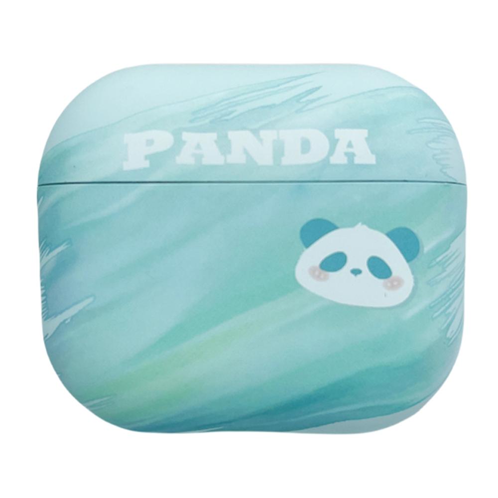 

For Apple AirPods Pro Matte PC Case Cartoon Panda Pattern Printing Anti-scratch Protective Cover