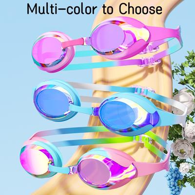 Kids Swimming Goggles Anti-fog Waterproof HD View Children Swim Goggles for Boys and Girls Electroplate and Clear Lens To Choose