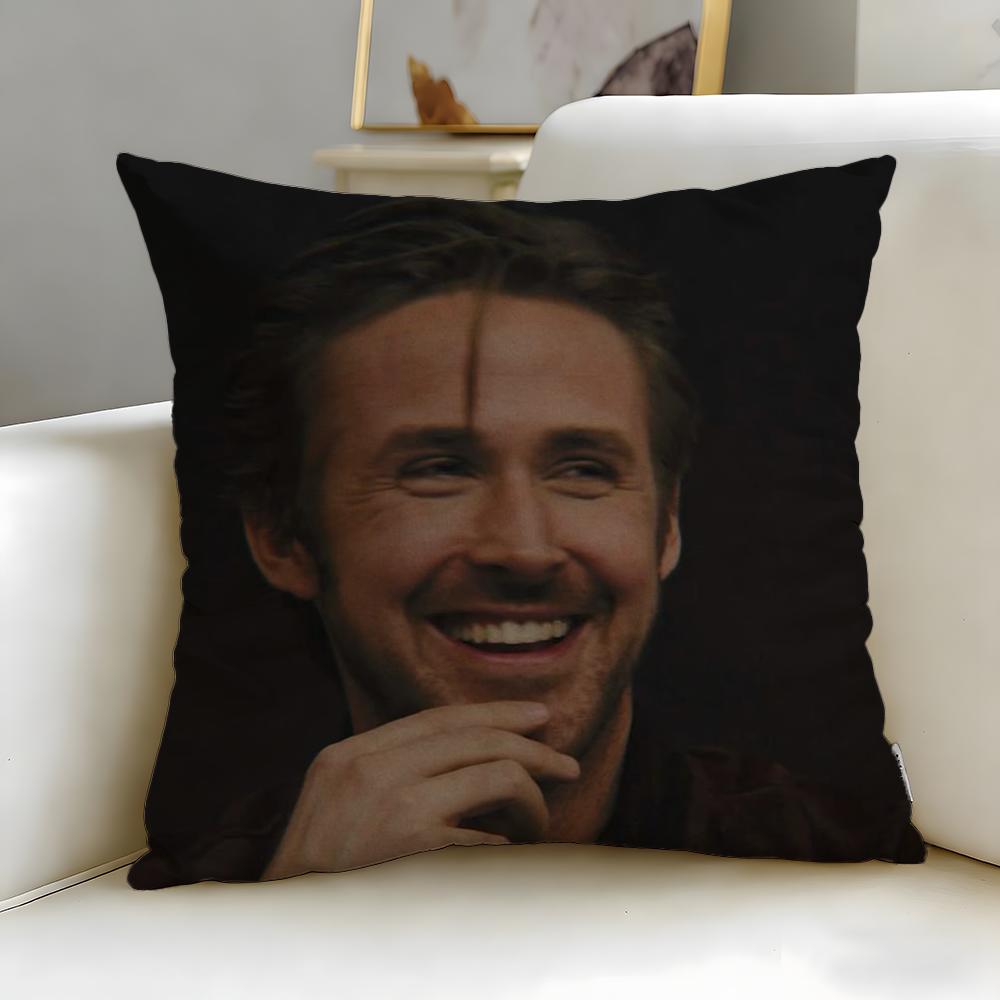 Popular Actor Ryan Gosling Cushion Cover Soft  EasyWash Pillow Case  Versatile for Couch Bed Travel and Office