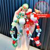 Christmas Beaded Phone Lanyard Kawaii Xmas Mobile Phone Chain Bracelet Keychain Anti Lost Cellphone Case Charms Camera Pendant