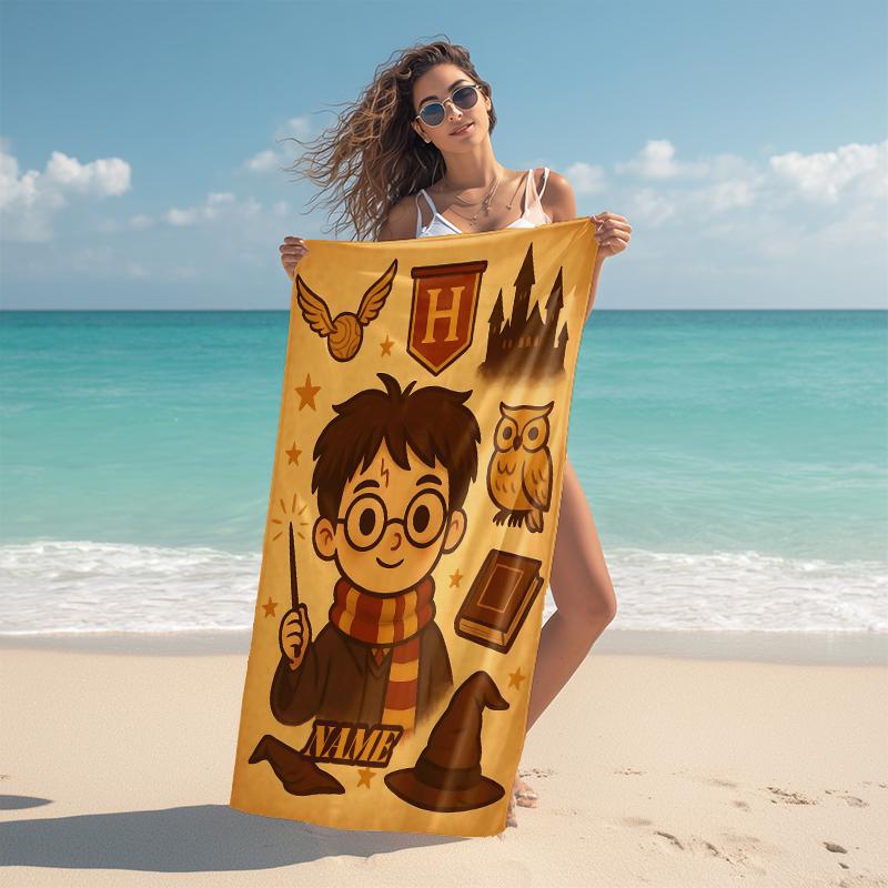 Personalized Harry Potter Owl Beach Towel Microfiber Beach Towel Thin Absorbent for Beach Swimming Yoga Bath Sports. 0910422