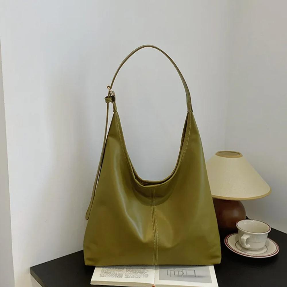 PU Vintage Tote Bag Large Capacity Commute Shopping Bag Elegant Women's Shoulder Bag  Streetwear