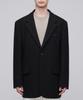 Musinsa Standard Wool Blend Melton Daddy Shoulder Oversized Blazer [Black]