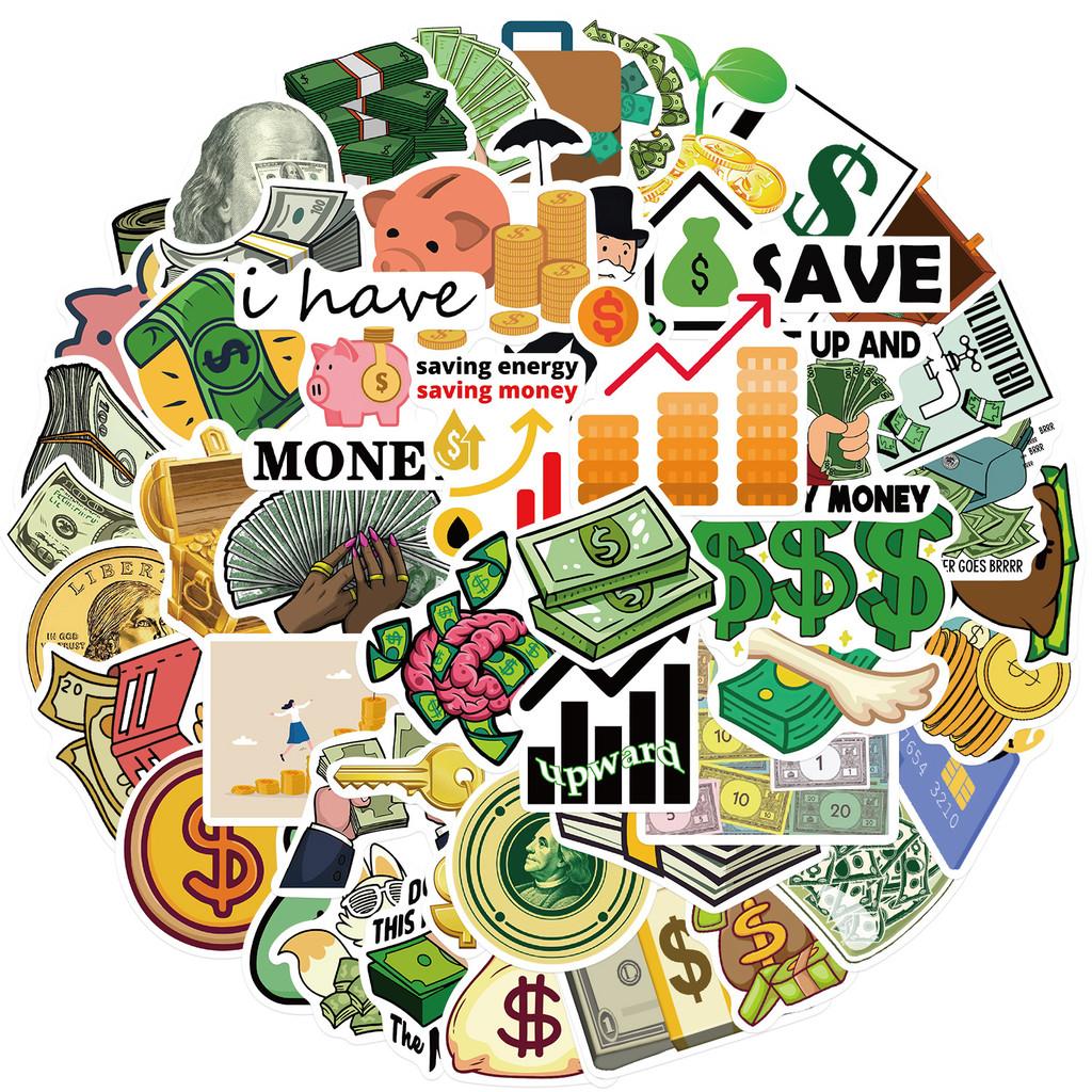 50PCS Cartoon Fun Gold Coin Graffiti Stickers - Unique Waterproof Decor for Guitar, Notebook & Luggage DIY AnimeWorlds Store