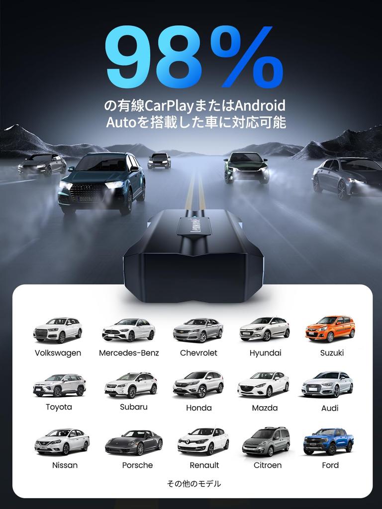 Lemorele Wireless CarPlay Android Auto Integrated 2025 Converts wired CarPlay and Android Auto to wireless Supports and No cables Automatic connection