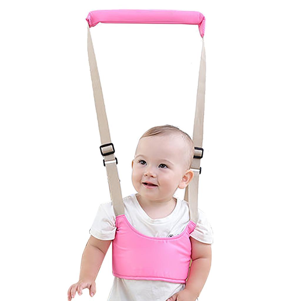 Baby Walking Harness Handheld Adjustable Prevent Lost Absorbent Soft Breathable Toddler Infant Walking Harness Pink