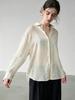 Lyocell hemp long-sleeved women's shirt spring and summer loose and thin versatile top