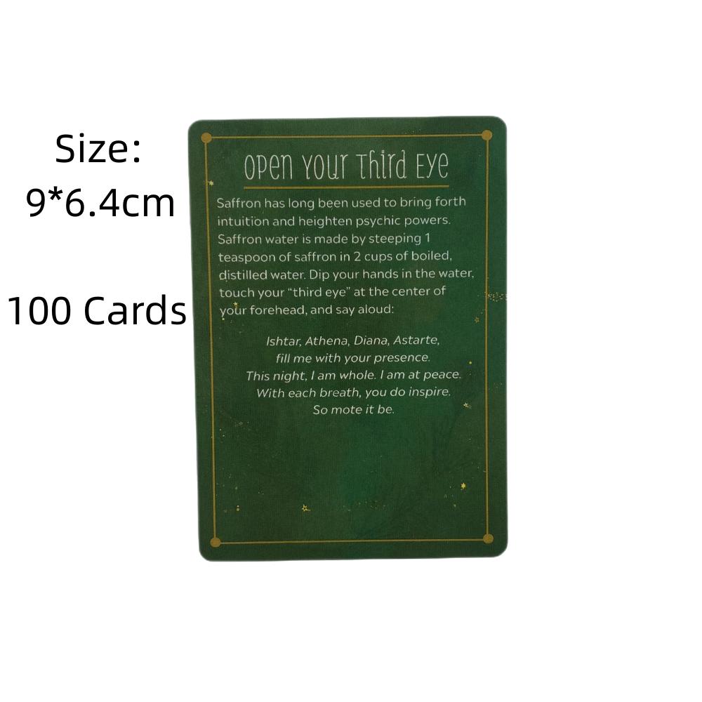 100 The Practical Witch's Spell Deck Cards Tarot Divination English Versions Edition Oracle Board Playing Table Games For Party