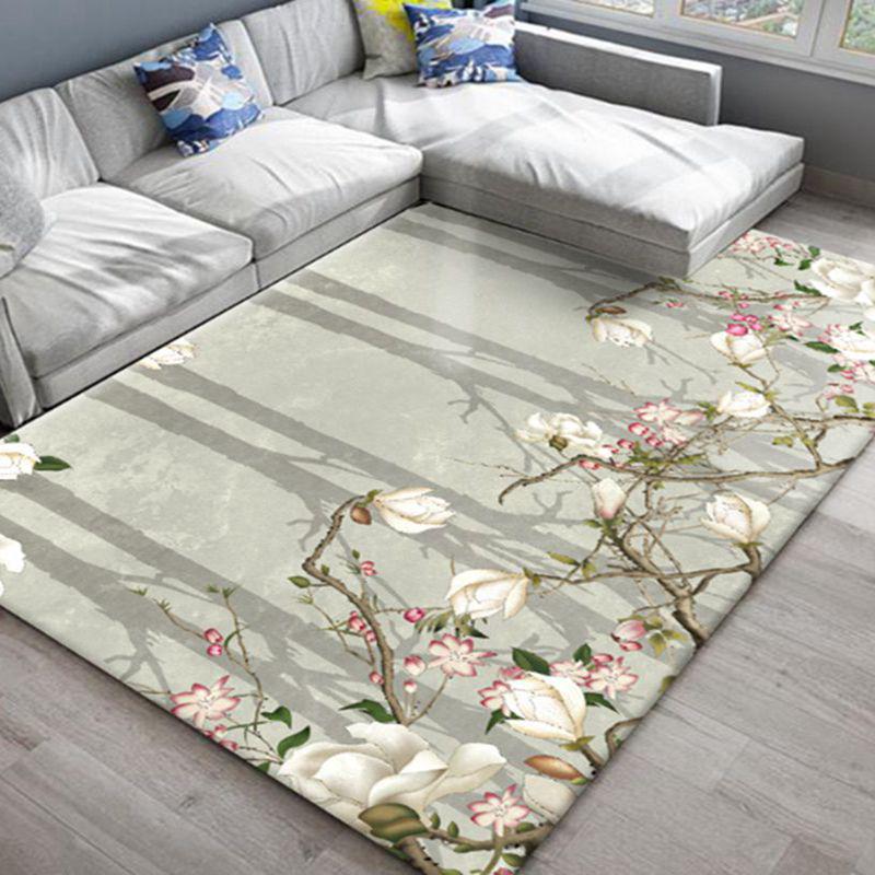 Nordic Style Carpet: Fresh Floral Design for Living Room, Bedroom, or Bay Window Coffee Table.