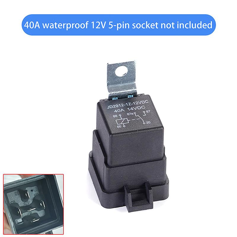 1 Set Car Relay With Socket Dc 12/24V 40A 4/5Pin Amp Waterproof Relay Harness Tinned Copper Wires 5-Pin Spdt For Boat Auto Fan