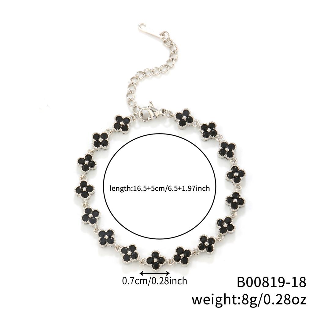 Hot-selling, Four-leaf Clover Bracelet Shein Popular Color Zircon European and American Fashion Design Luxury Jewelry