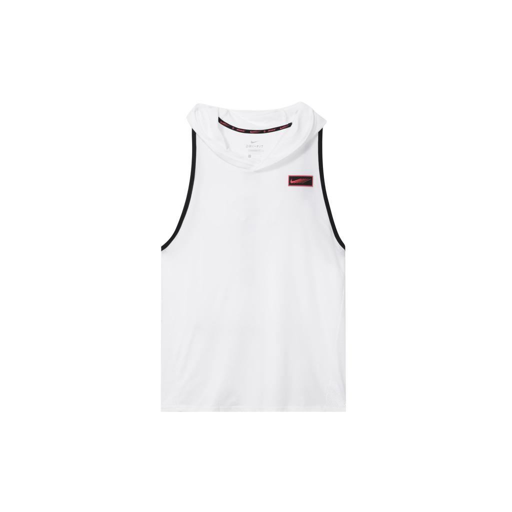 Nike Sport Clash Logo Print Hooded Loose Tank Top Men Tops White CZ1506-100