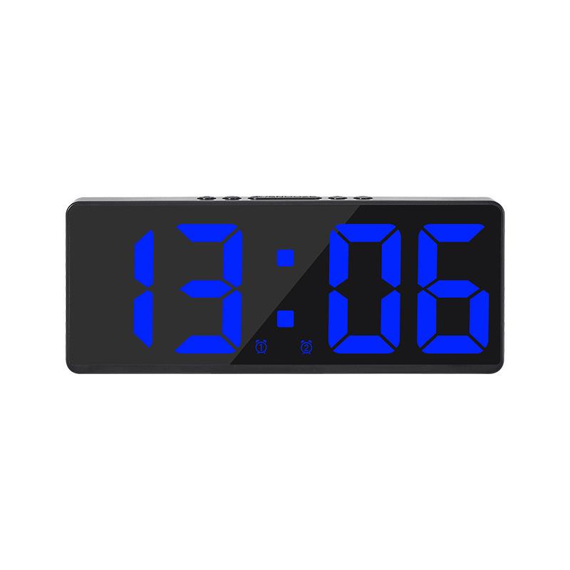 Minimalist Dual Alarm LED Clock - Large Screen Digital Bedroom Bedside Korean Style (6628)
