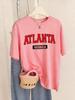 Atlanta Georgia Letter Printing TShirts Women Basics Short Sleeve Tops ONeck Soft T Shirts Summer Comfortable Womans Clothes