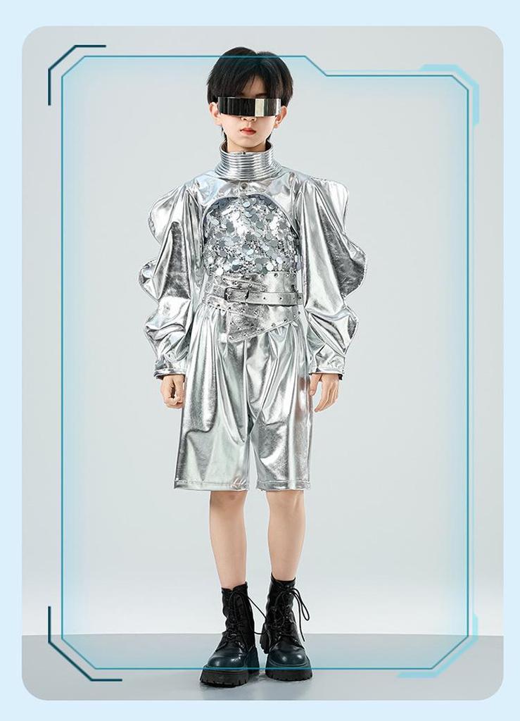 Kids' Cheerleading & Hip Hop Dance Sequin Costumes: Trendy Drummer-Inspired Outfits for Boys & Girls