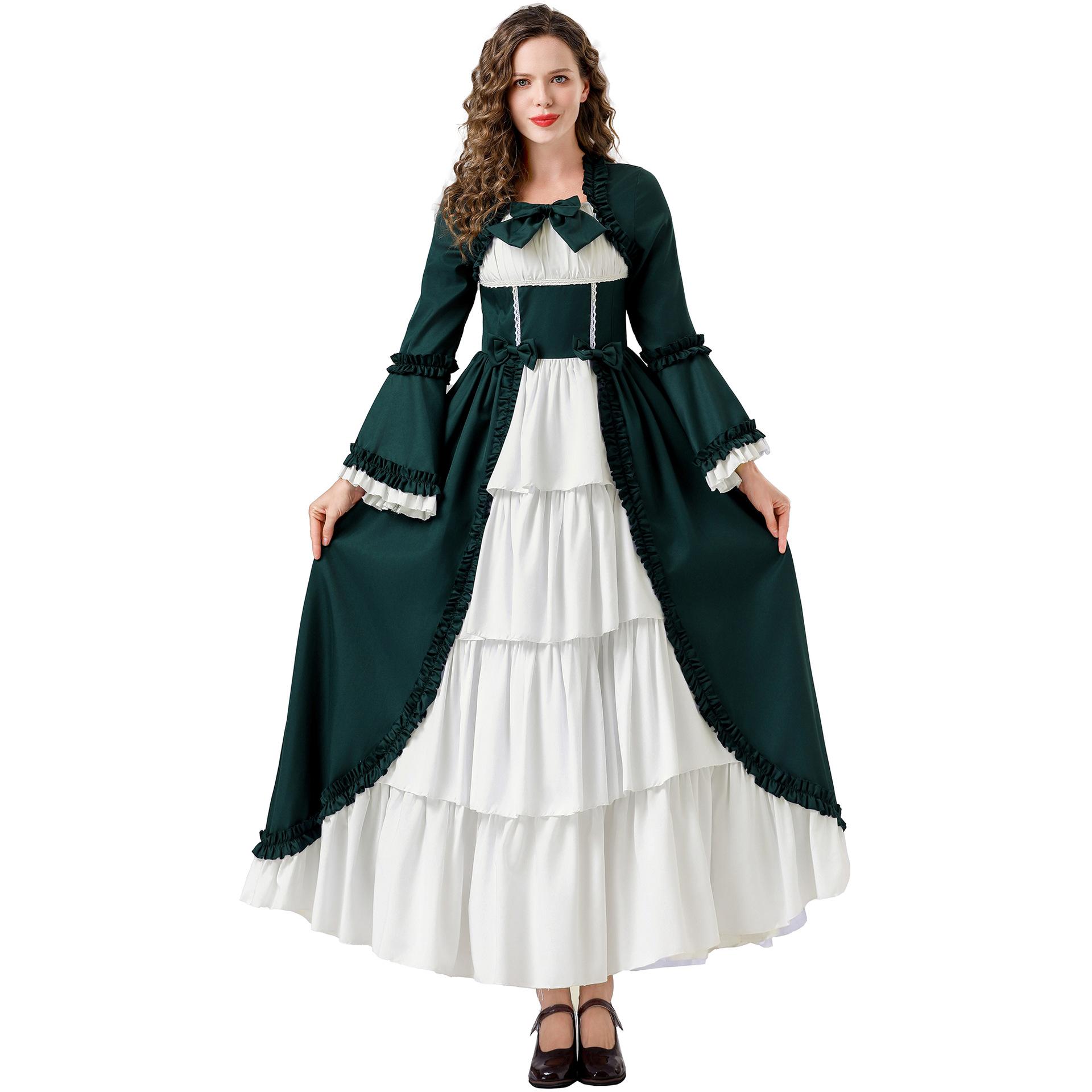 

Anime lolita dress medieval court vintage goth queen cos dress holiday party uniform XXL темно-зелений колір