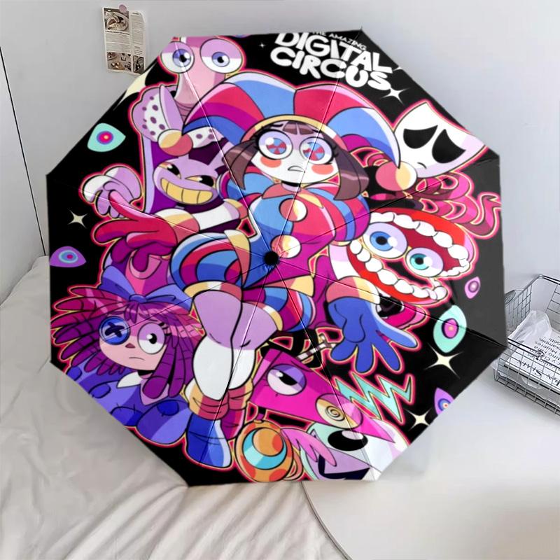 Pomni Halloween Characters Automatic Umbrella - Suitable Travel Outdoor Portable Umbrella Birthday Gift Daily Essentials