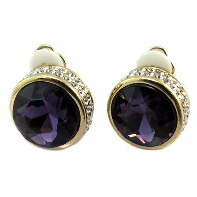 [P5000] - 'Sissi' Designer Clips In Gold Purple - 15 Mm