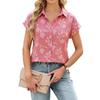 JPNTKY Women's Fashion Casual  POLO Neck Short Sleeve Blouses & Shirts