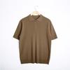 Summer Vintage Polo-neck Knitting Pullover Top Male Short Sleeve Solid Color Tee Men Casual Fashion T-shirt