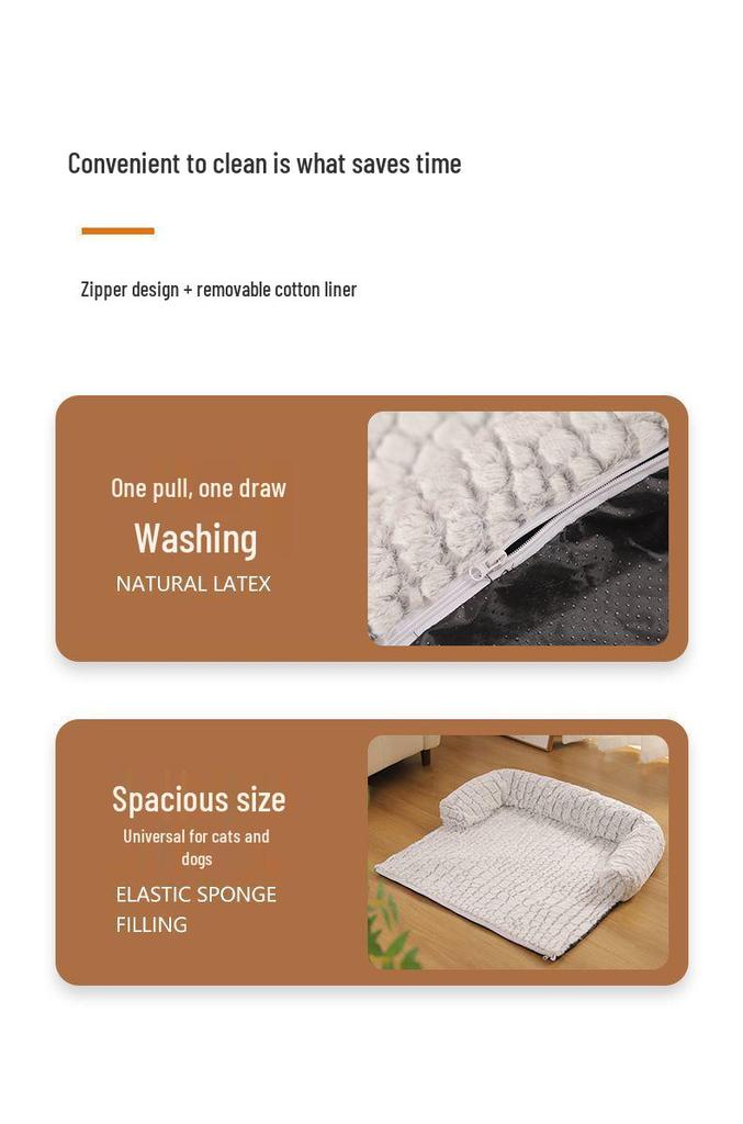 Sofa Removable Washable Dog & Cat Winter Bed - Universal Small Pet Mat, Warm & Thickened