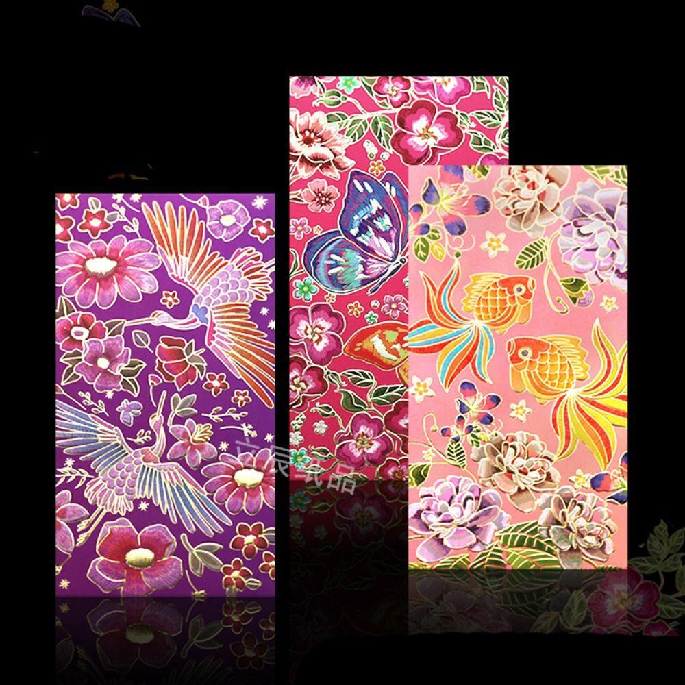 6PCS Vintage Luck Money Envelopes Chinese Style Money Pocket New Year Red Envelope Spring Festival