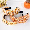 Decorative Headband for Holiday Parties Fall Knotted Women, Pumpkin Maple Leaf Headband, Stable Non Slip Hair Accessory Wide Brim Thanksgiving Autumn