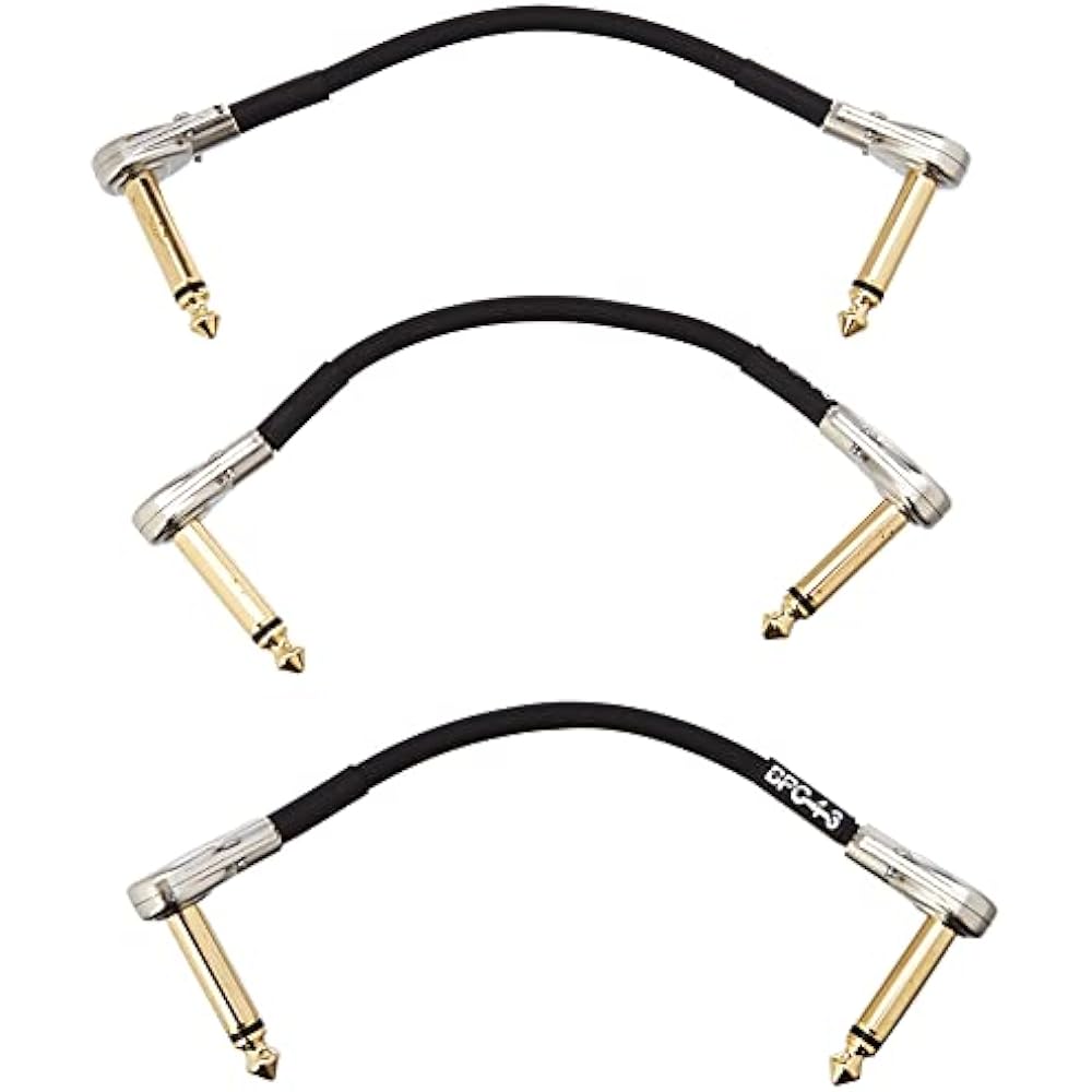

BOSS patch cable [10cm x 3 pack] BPC-4-3 10cm long LL type plug space-saving 24K gold-plated conn...