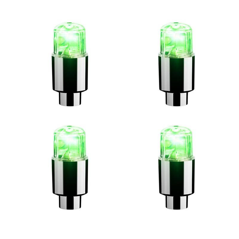 1/4Pcs Car Wheel Lights Cap Auto LED Light Wheel Tire Tyre Air Valve Stem Caps Cover for Car Motorcycle Auto Lights Accessories