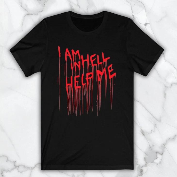 Hellraiser Horror Movie I Am In Hell, Help Me Men s Black Graphic T Shirt Fr S