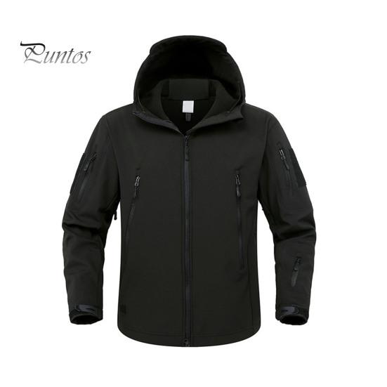 

Мужская куртка с капюшоном, длинный рукав, однотонная куртка, пальто с несколькими карманами, застежка-молния, уличный плащ, верхняя одежда M чёрный