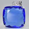 CERTIFIED Blue Tanzanite Square Cushion 91 Ct Lab Created Pendant Gems Free Gift ,MY.PD-90-NS