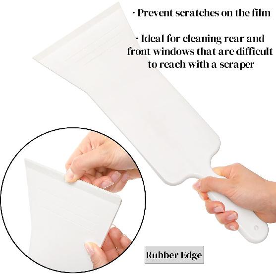 3 Pieces Window Tint Tools, Long Handle Auto Bulldozer Squeegee Scrubber Paddle Squeegee Kit, Flat Glass Scraper Cleaning Tool for Car Front Windows