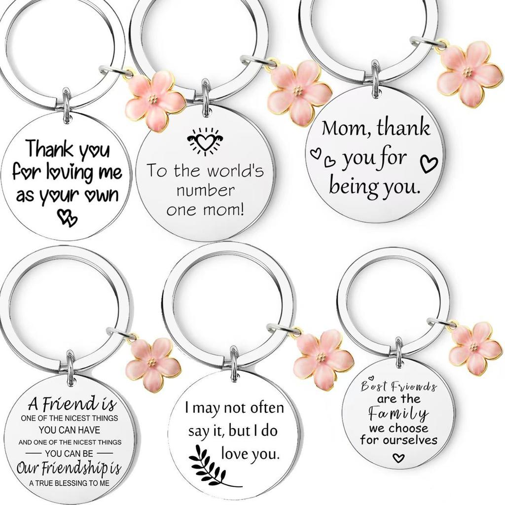 Stainless Steel Engraved Keychain Gift for Mother's Day & Birthdays with DIY Accessories