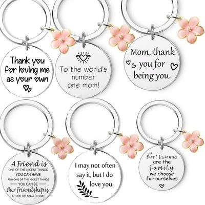 Stainless Steel Engraved Keychain Gift for Mother's Day & Birthdays with DIY Accessories