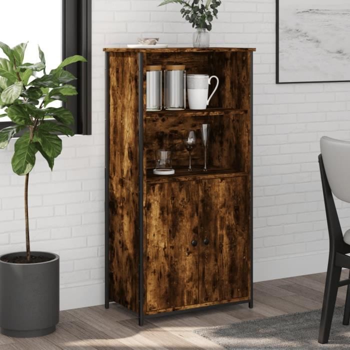 VidaXL Highboard Smoked Oak 62x36x121.5 Cm Engineered Wood 834212