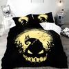 New Nightmare Before Christmas Duvet Cover with Pillow Cover Bed Set Jack and Sally 3D Skull Christmas Bedding Set Bedroom Decor