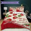 Strawberry and  Love Pattern Bedding uilt Set uilt Cover Pillowcase Home Decoration Birthday Gift (1 * duvet cover + 2 * pillowcase  without core)