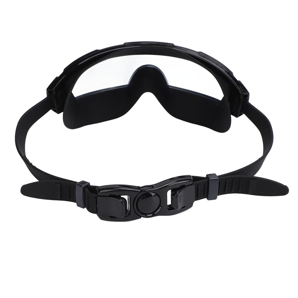 Swim Goggles with Earplugs PC Silicone Clear Lens Wide View Anti Fog Swimming Goggles for Adults Men Women Black