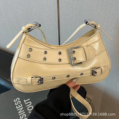Retro Fashion Korean Version Armpit Bag New Niche Trend Design Locomotive Bag Versatile High-end Single Shoulder Messenger Bag