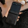 Luxury Calfskin PU Leather Phone Case For Samsung Galaxy Z Flip8 Flip 7 6 5 4 3 5G Lens Protect Matte Shockproof Business Cover