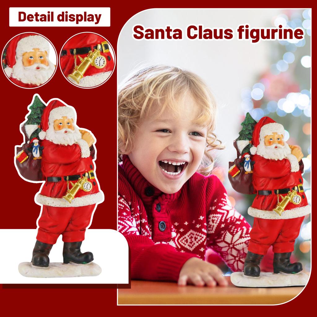 New Claus Figurine With Gift It, Resin Craft, Christmas Home Decor, Living Room Tabletop, Window Display Decoration.