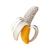 Korean Style Rhinestone Banana Brooch: Cute Lapel Pin & Bag Pendant
