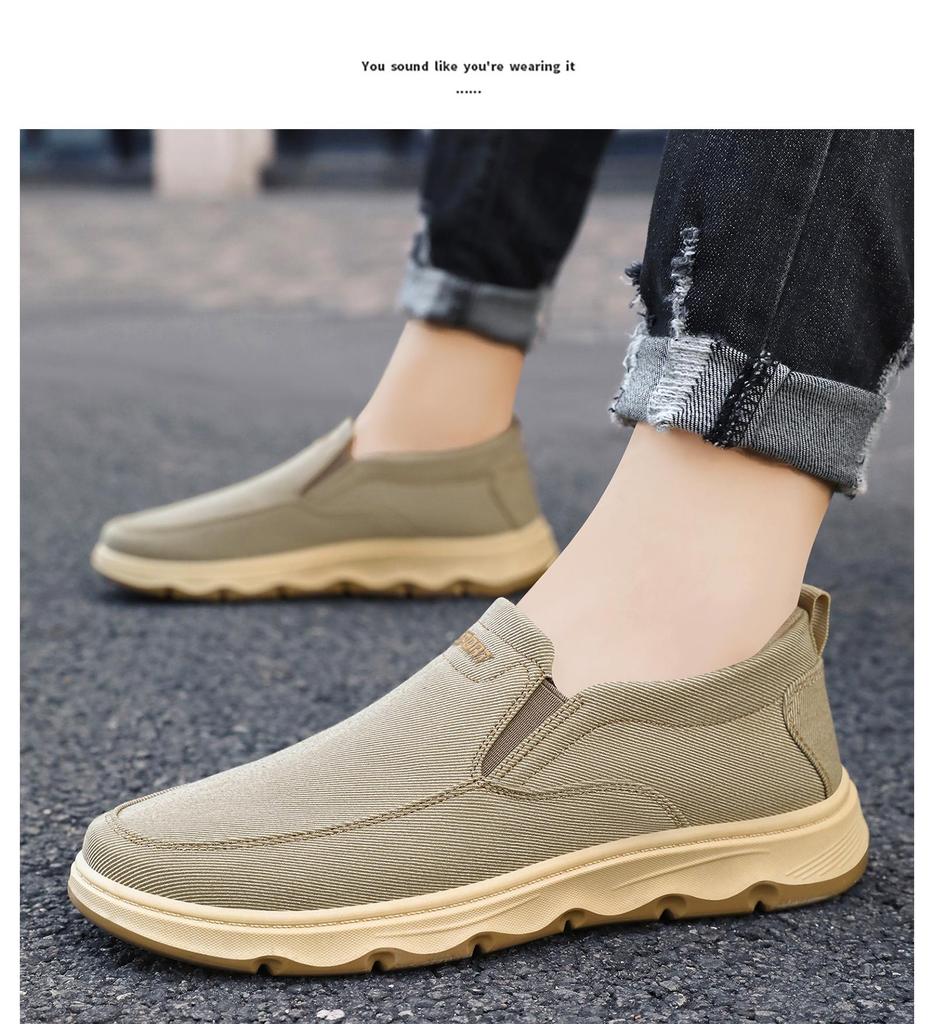 Men's Old Beijing Slip-On Cloth Shoes - Spring, Casual, Fashionable, Versatile, Low-Cut, Breathable Work Shoes