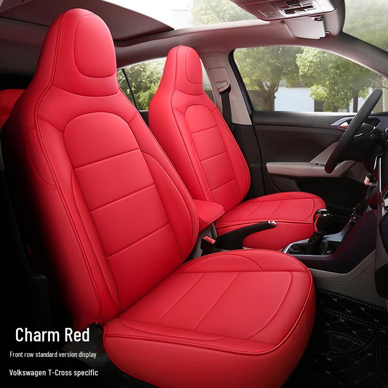 Volkswagen T-Cross All-Season Leather Seat Cushion - Full Surround, Five-Seat Fit.