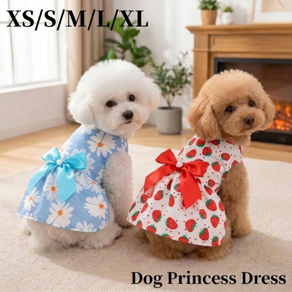 Daisy Pattern Summer Dog Princess Dress Dog‘s Spring Dress  For Puppy Poodle Chihuahua Etc